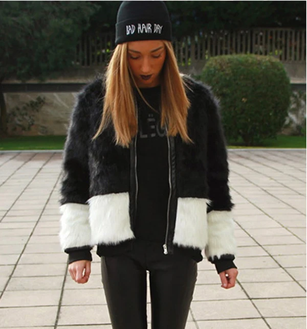 ZADORIN Европейская мода винтажное пальто из искусственного меха женская черная