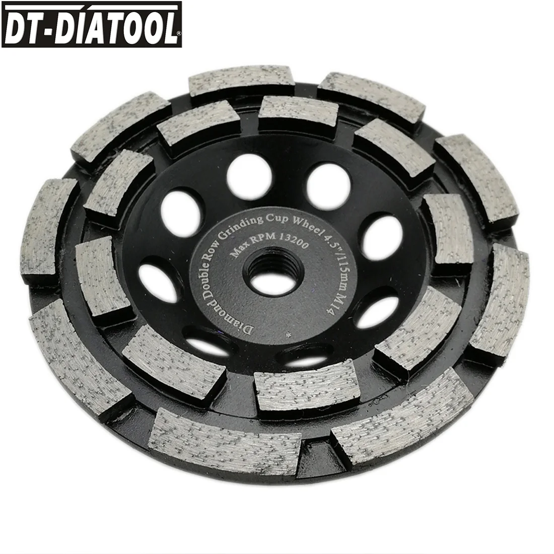 DT-DIATOOL 1 шт. Алмазный двухрядный шлифовальный круг с резьбой M14 для бетона твердого