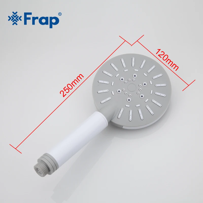 Frap четыре регулировки водосберегающая круглая серая ABS насадка для душа белая