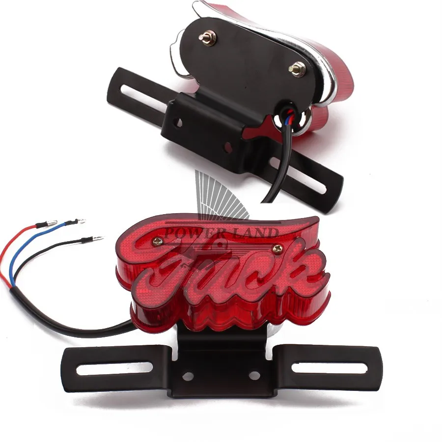 Красные линзы задний фонарь стоп-сигнал номерной знак с железной подставкой