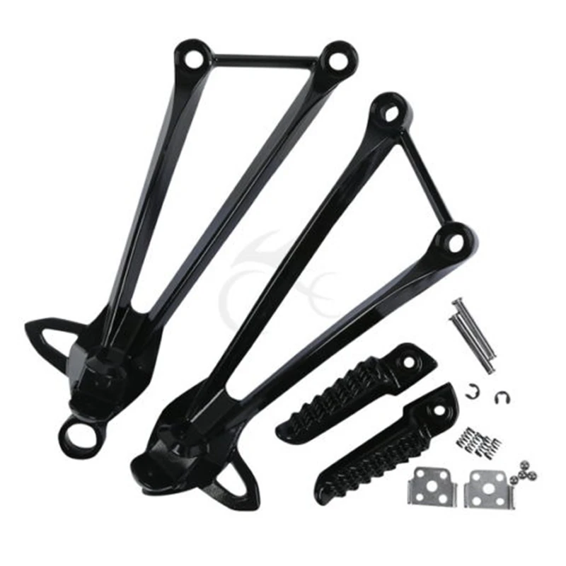 Motorcycle Rear Footrest Foot Pegs Bracket For Kawasaki Ninja ZX6R ZX10R 2009-2010 black silver | Автомобили и мотоциклы