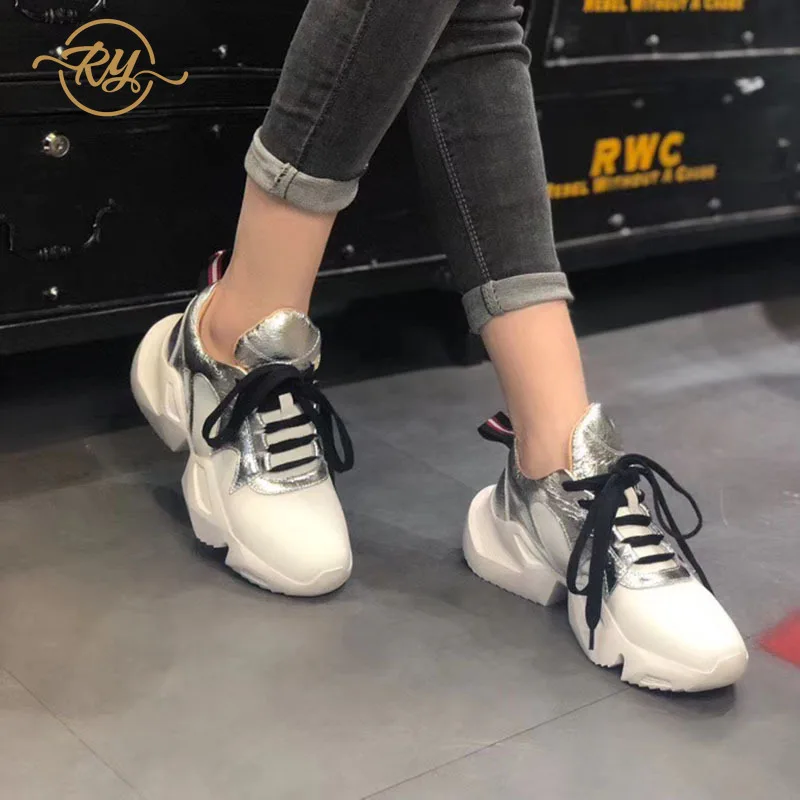 Женские кроссовки RY RELAA 2018 роскошные брендовые кожаные женские туфли роскошная