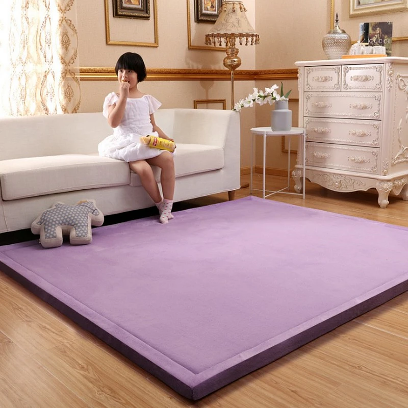 

Thick 3CM Coral Fleece Velvet mat bedroom carpet thickened Baby climbed playmat Japanese tatami lvingroom rug large size mattess