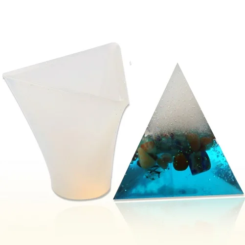 60mm Triangle cone Facemile 1 шт. Хрустальный конус/Пирамида эпоксидная Форма Шоколад Прозрачная силиконовая форма DIY торт Декор печенье жаропрочная посуда для фондан плесень - Цвет: 60mm Triangle cone