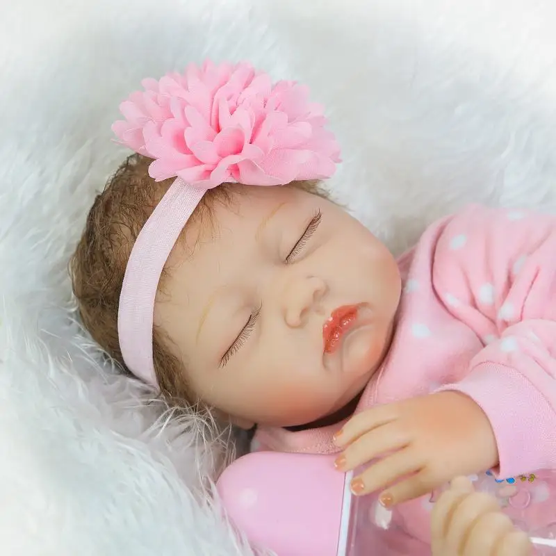 NPK Настоящее спящие Младенцы девушка куклы 22 &quotсиликоновые reborn baby для детей