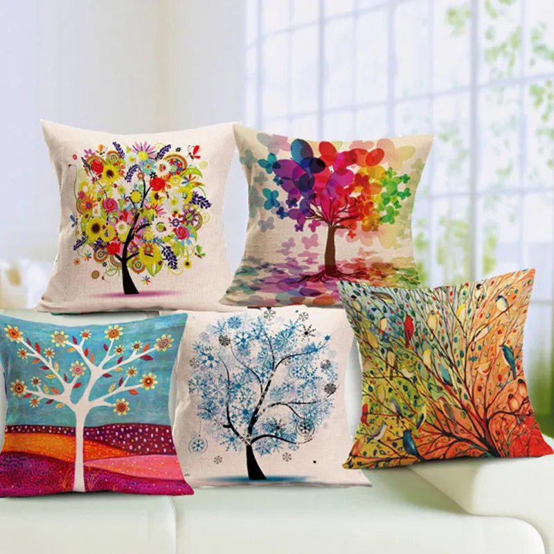 Горячие продажи цветок/красочные деревья/цветок печати диван подушки для