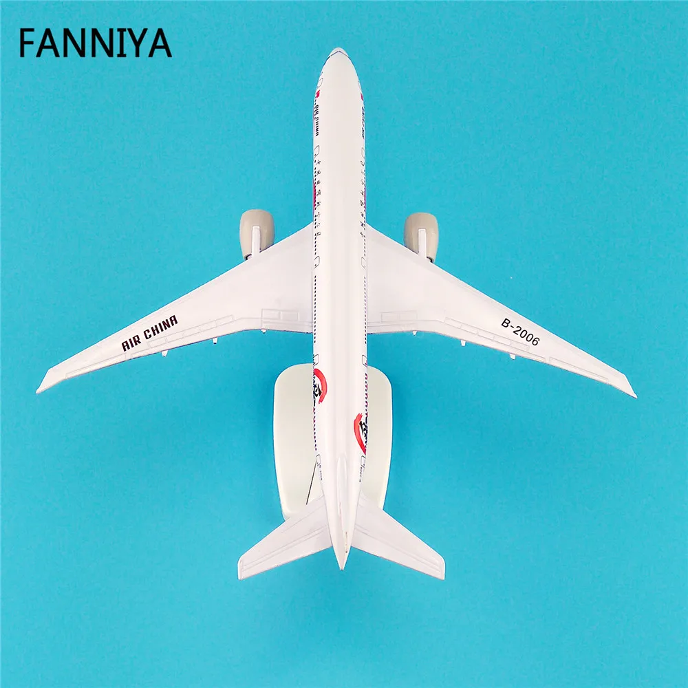 20 см металлическая модель самолета Air China Airlines Boeing B777-300er 777 LOVE Airways с подставкой