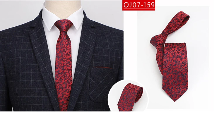 YISHLINE Factory 7 см галстуки Красный Синий плед для мужчин Свадебная вечеринка рубашка костюм жениха Длинный Галстук полиэстер Шелковый жаккард