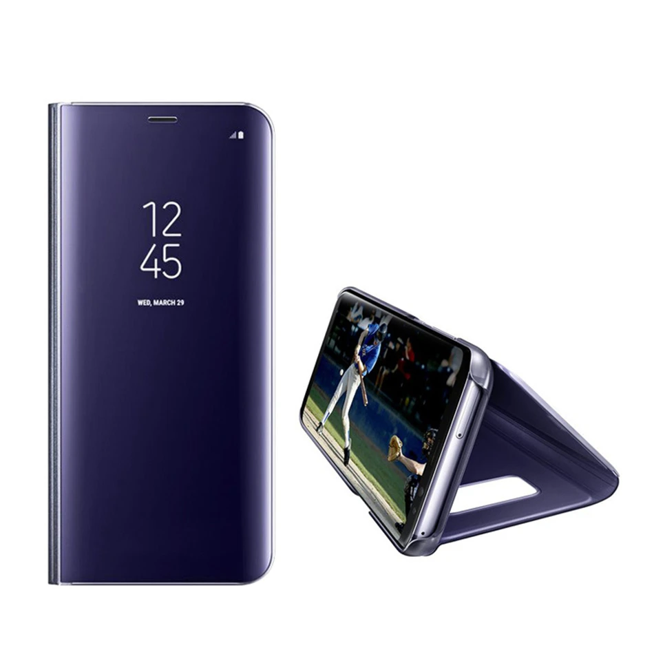 чехол на самсунг Для Samsung Galaxy S6 S7 Edge S8 S8Plus Plus A3 A5 A7 J3 J5 J7 2017 Роскошные Clear View зеркало