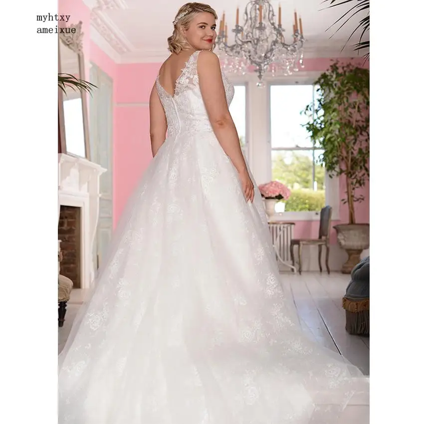 

Sexy V-neck Cheap Wedding Dress 2020 Cap Sleee Lace A-line Vestidos De Novia Bridal Gowns Robe De Mariage Zipper Up Back China