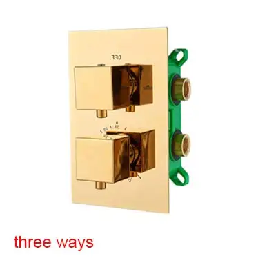 golden three ways Senlesen термостатическая катушка 2 способа/3 способа душевой набор хромированный смеситель для воды горячая и холодная вода смеситель кран аксессуары для ванной комнаты - Цвет: golden three ways