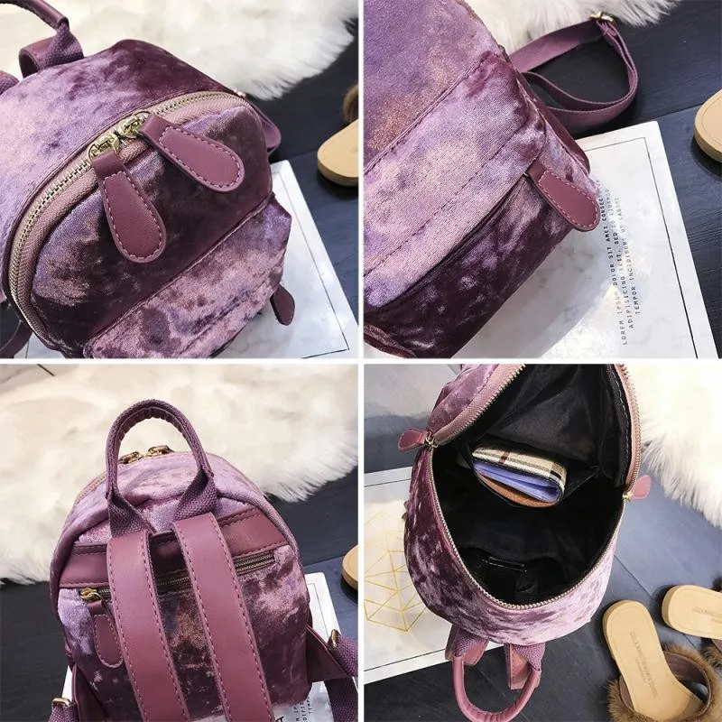 

Nice New Fashion Women Velour Backpack Travel Rucksack School Bag For Teenage Girls Female School Backpack Bolsas Feminina