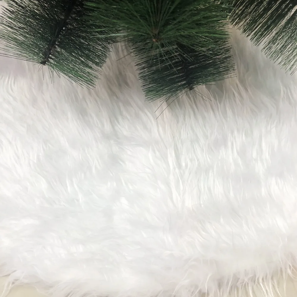 White Snow Plush Christmas Tree Skirt Base Floor Mat Cover Merry tree ornaments New Year Decorations For Home 25 | Дом и сад