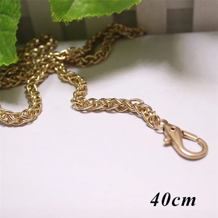 Gold-40cm 120 см металлическая цепочка с бусинами DIY цепочка для кошелька с зажимом на плечо сумка на ремне аксессуары для сумок Сменные ручки для сумок - Цвет: Gold-40cm