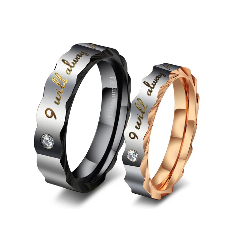 2016 Классическая Мода влюбленных Золото Кристалл Кольцо Любителей Обручальные