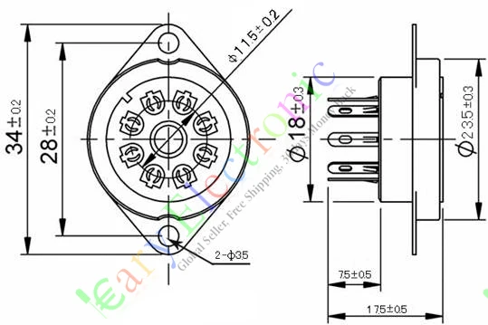 Оптовая и розничная продажа 20 шт. Золотая 8 контактная Керамическая вакуумная