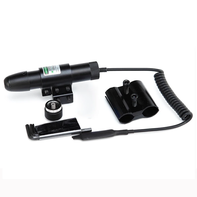 Tactical Adjustable 5mW Green Laser Sight Scope Designator For Hunting Riflescope Dual Rail Mount with battery | Спорт и развлечения