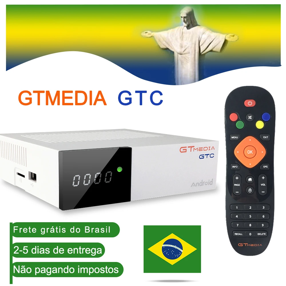 ТВ приставка GTmedia GTC на базе Android 6 0 модель DVB S2/T2/Cable/ISDBT Amlogic S905D 2 Гб ОЗУ 16 ПЗУ