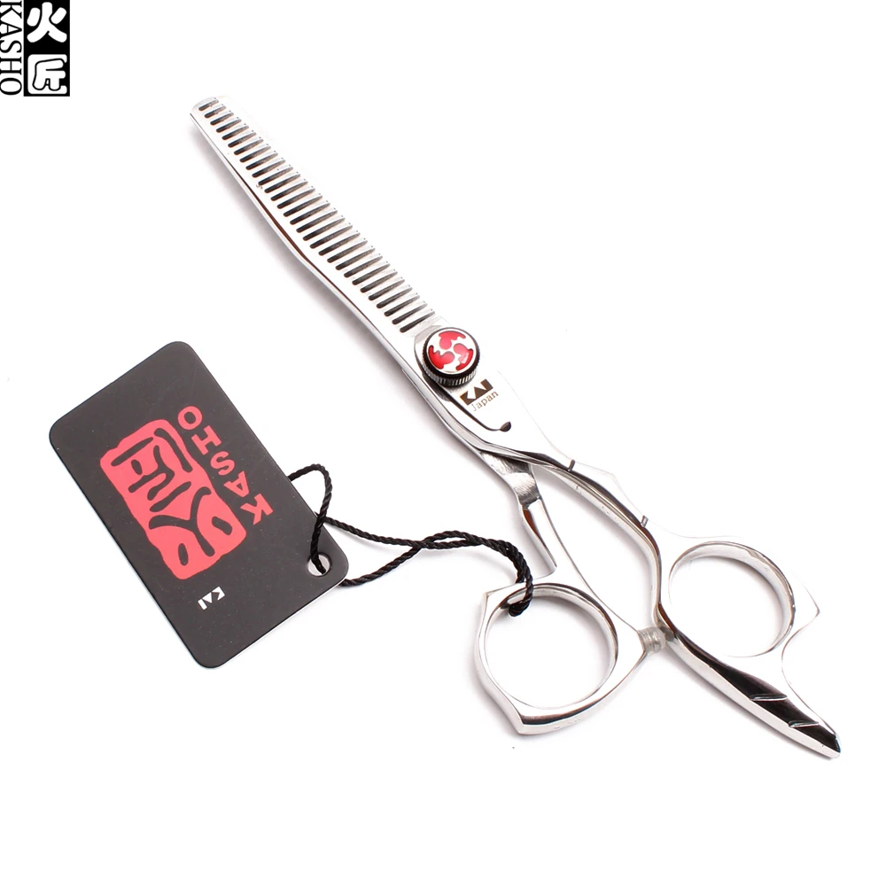 H9017 5.5In. 16 см Kasho блестящие 440C парикмахерские ножницы филировочные