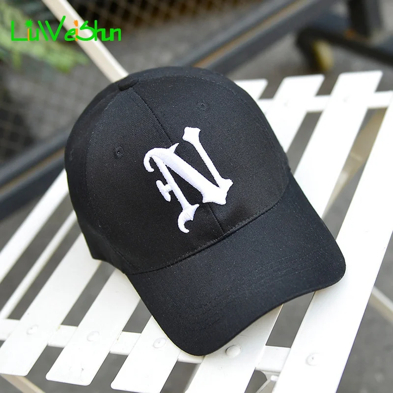 [LWS] 1 шт. бейсбольная однотонная Бейсболка Шапки для отдыха с N буквой Кепка
