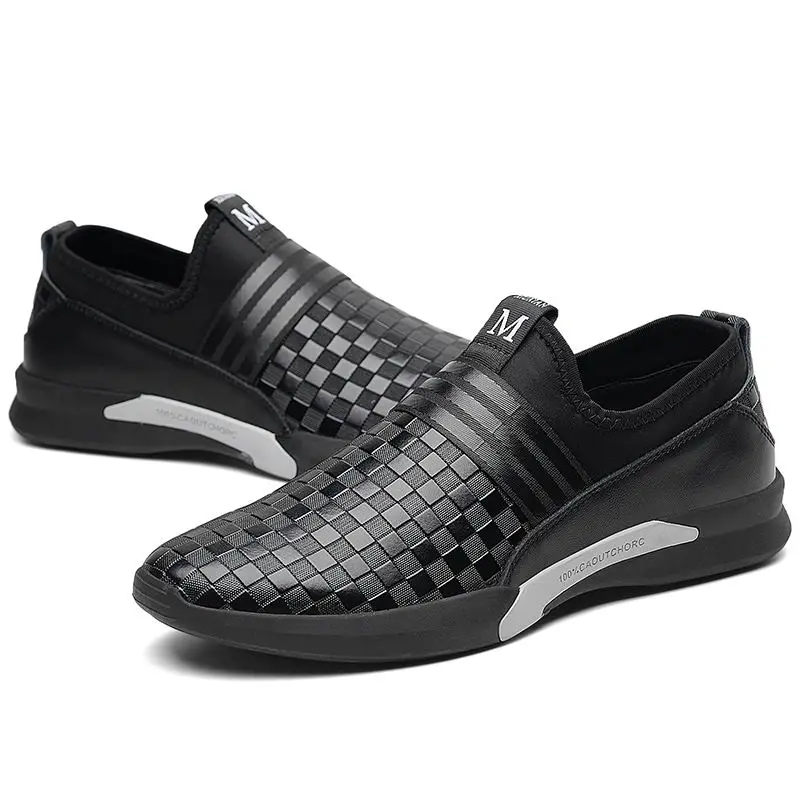 

LAISUMK Fashion Men Sneakers Shoes Wear Comfortable Male Walking Genuine Leather Shoes