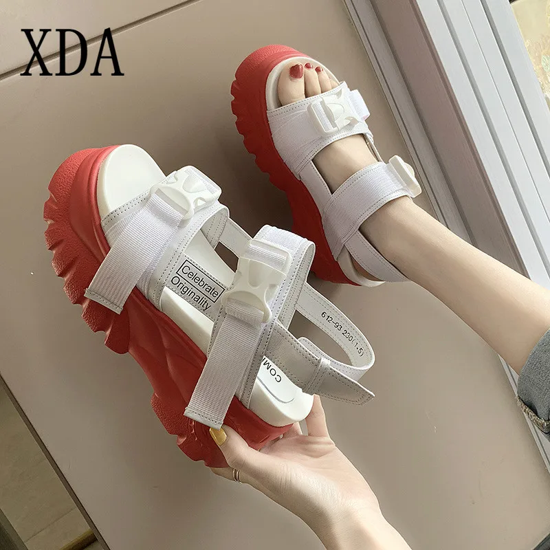 XDA/Новинка летние женские повседневные сандалии на плоской подошве женская