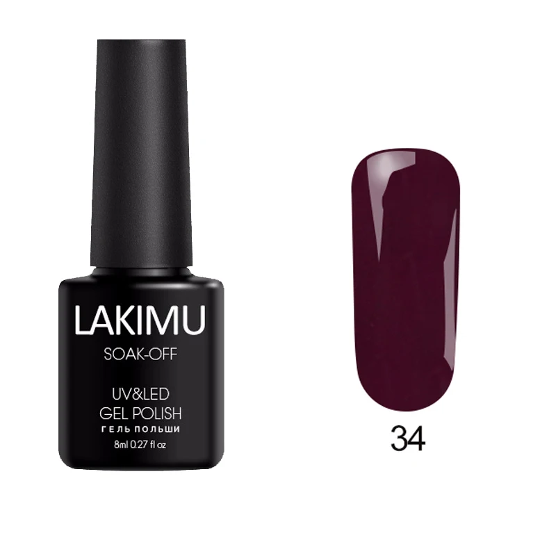 34 LAKIMU 24 Цвета УФ-гель для ногтей Красота поли гель долговечные Лаки Гибридный гель лак для ногтей искусство праймер нужно верхнее покрытие - Цвет: 34