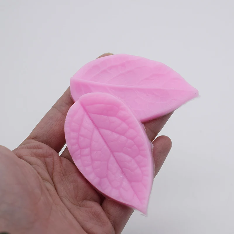 

2pcs/set Silicone Mold Flower Leaf Clay Flower Making Petal Leaf Veiner Mold Double Side 3D Print Leaf Mold polymer clay molds