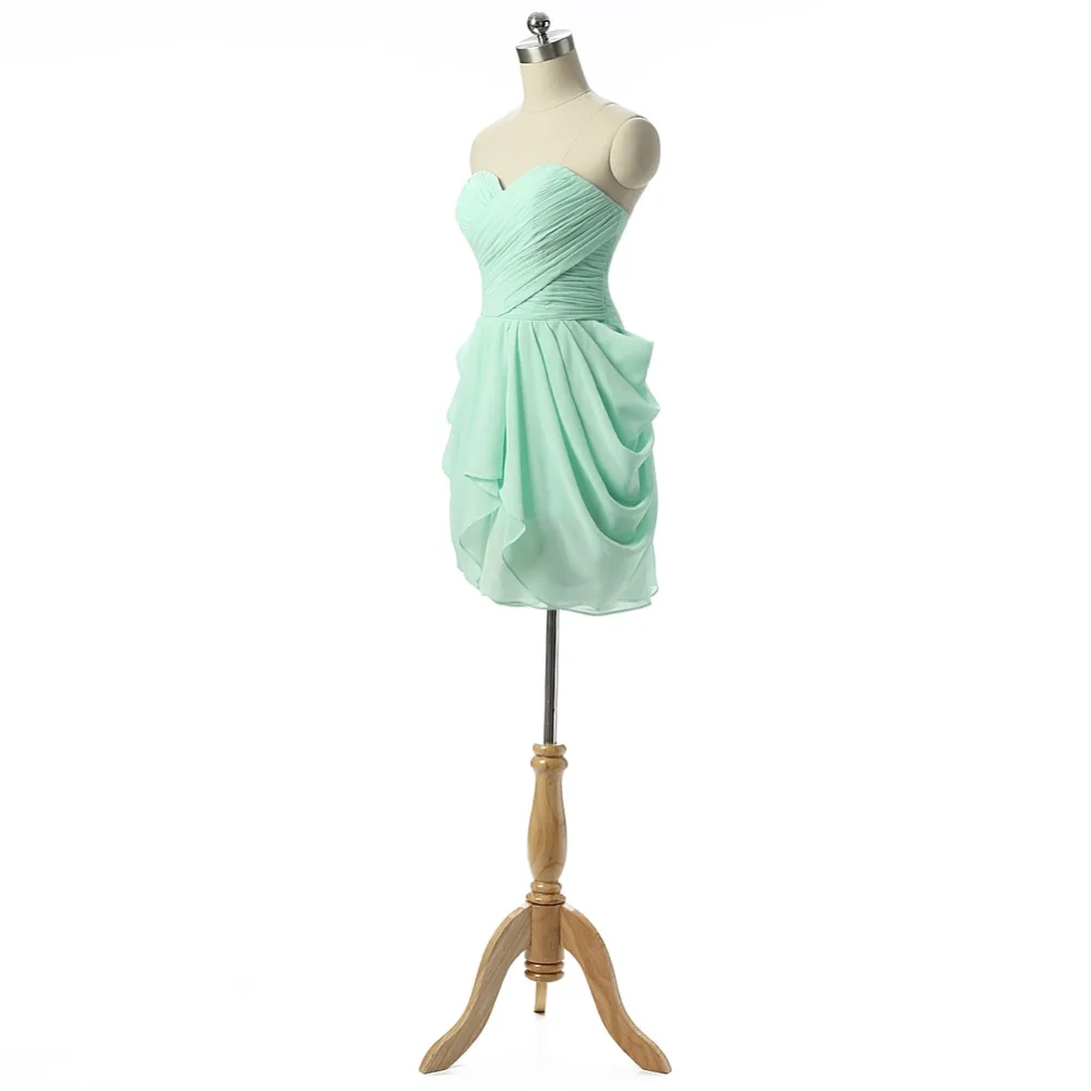 Милое шифоновое платье barato verde vestidos de fiesta cortos elegantes 2015 реальные фотографии готовы