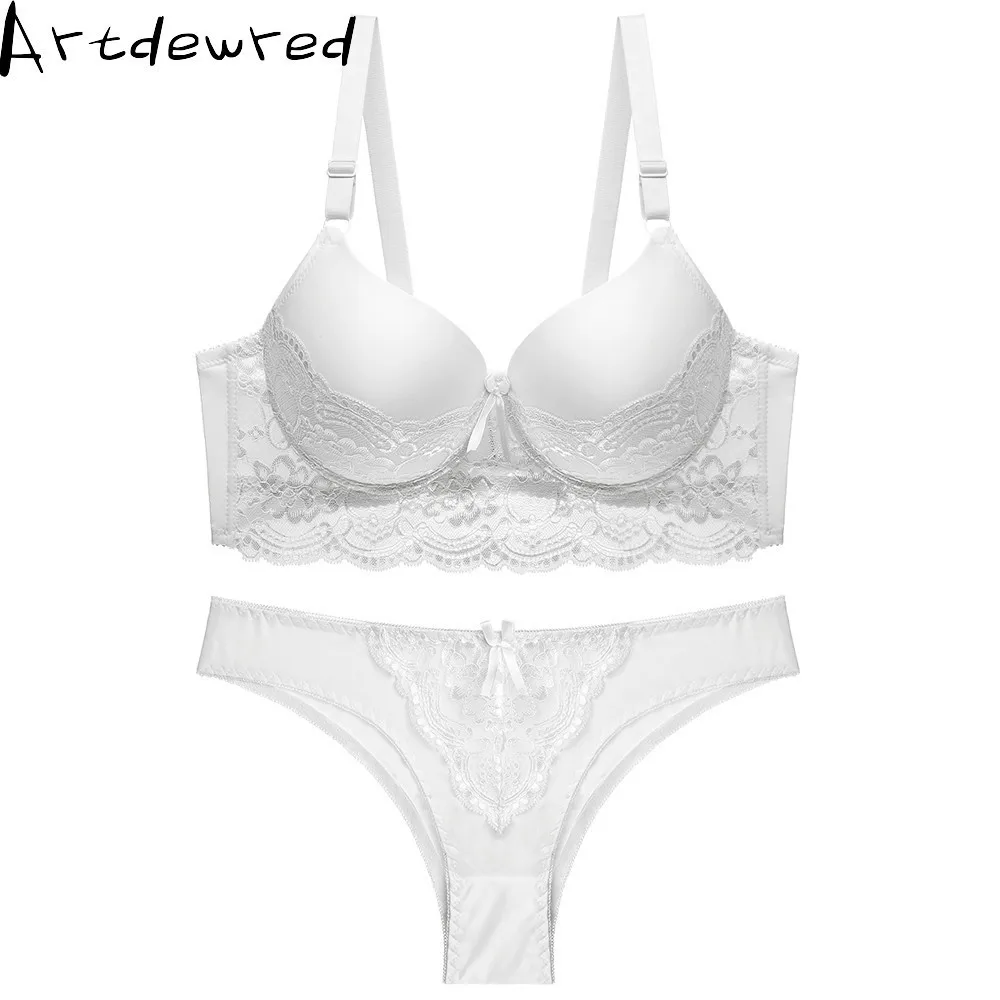 women's sexy underwear set lace lingerie push up plus size bra of linen red and panty bralette | Женская одежда