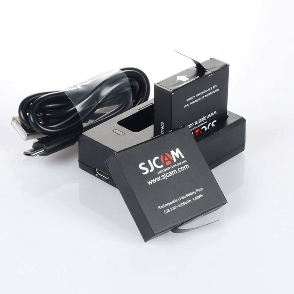 SJCAM SJ8 серии батареи и два порта зарядное устройство оригинальные аксессуары для SJ8 PRO/SJ8 PLUS/SJ 8 AIR S порты экшн-камер