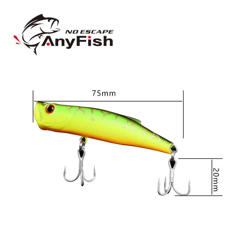 Рыболовная приманка ANYFISH STAR POP75 искусственная 7 5 см 9 г жесткая с 2 рыболовными