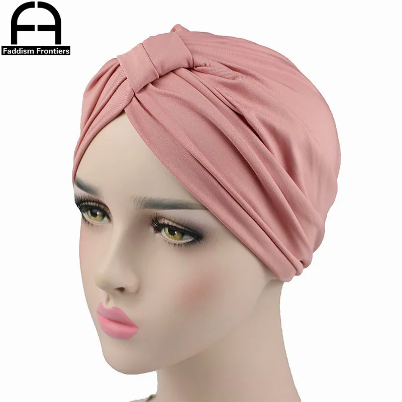 Women Turban Stretchy Spandex Turban Hat Headband Muslim Turban Headwear for Chemo Bandanas Hair Accessories fashion women shiny turban stretchy spandex turban hat chemo headwear headband hair accessories cover turbante hat turban