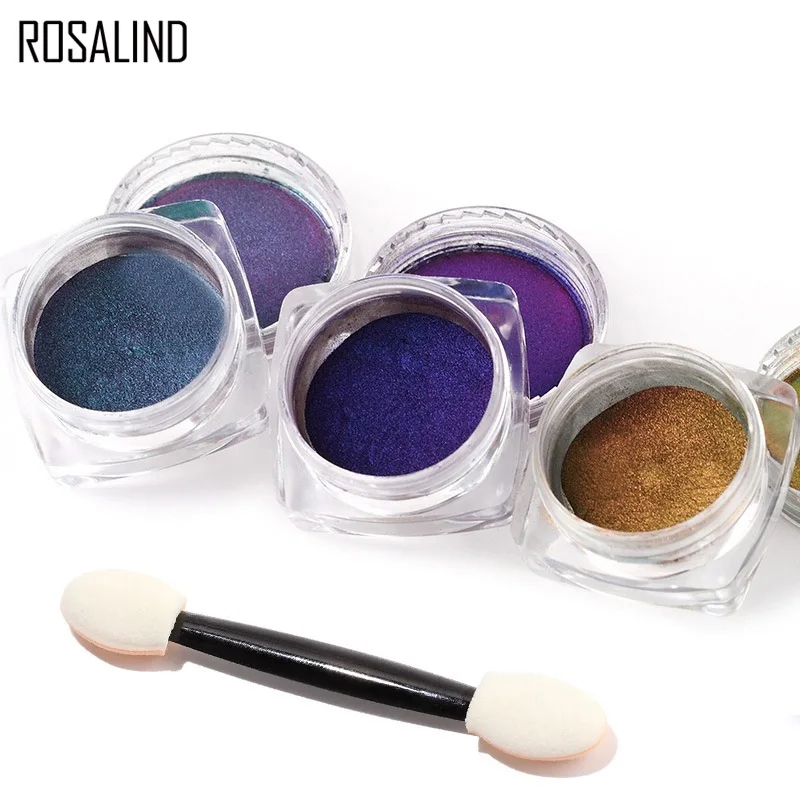 ROSALIND Nail Glitter 1PCS Peacock powder Polishing Decoration for Nails Need Base &amp Top Coat DIY Manicure 8 Colors UV Art | Красота и