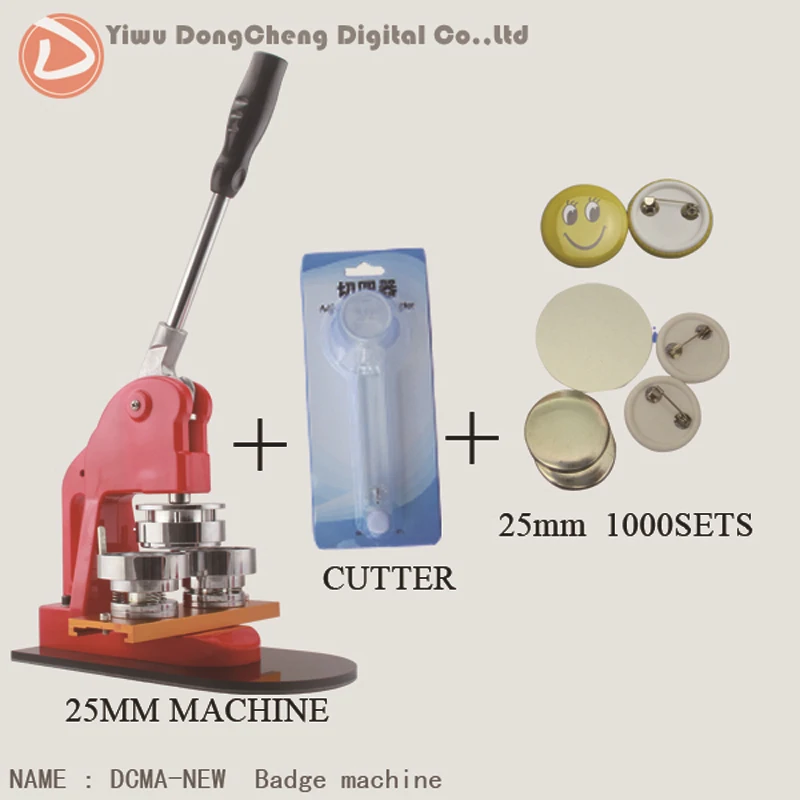 

Free Shipping Button Making Machine25mm with paper cutter and pin badge material 1000sets