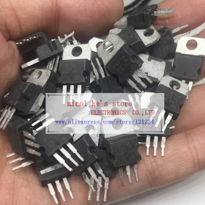 

[Original used ]10pcs/1lot : STP75NF75 STP75N75 P75NF75 75NF75 75N75 - MOSFET N-CH 75V 80A 300W TO-220-3(TO-220AB)