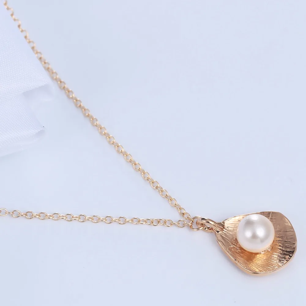 Cxwind Fashion Imitation Pearls Pendant Necklace Simple Sea Shell Jewelry Charm Bohemia Women collares 2019 | Украшения и