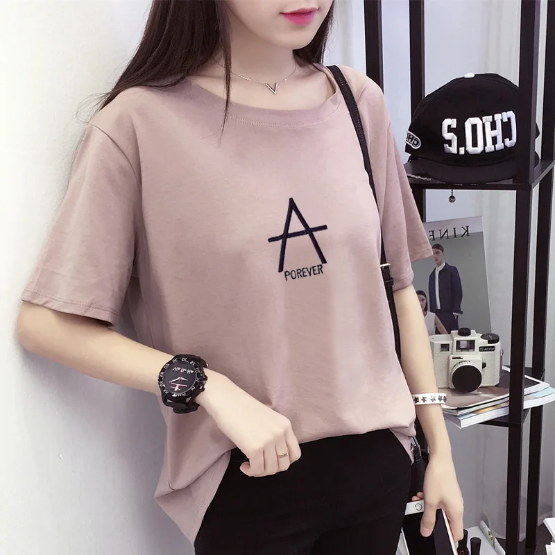 2019 летние топы женская футболка с буквенным парфюмом Camisetas Mujer Модные женские