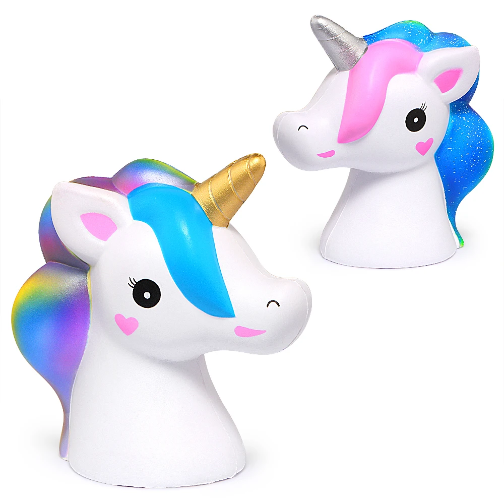

Jumbo Squishy Galaxy Unicorn Head Squishies Slow Rising Cream Scented Original Package Kids Toy Gift