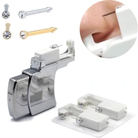 1 set disposable safe sterile piercing unit for 2mm nose studs piercing gun piercer tool machine kit stud earring body jewelry