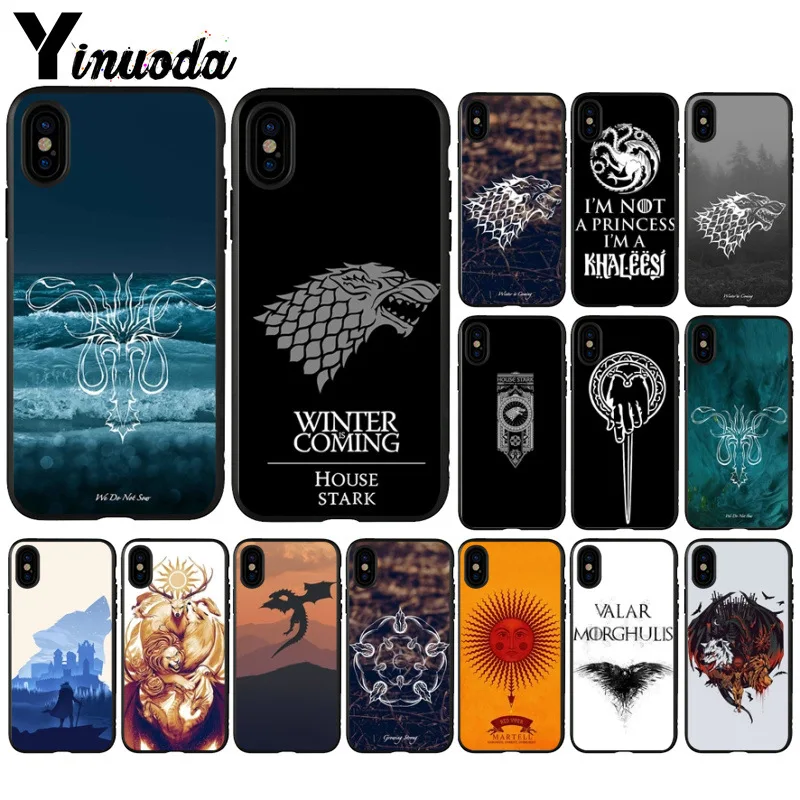 Yinuoda TheGame of Thrones House Stark DIY чехол для Apple iPhone 8 7 6 6S Plus X XS MAX 5 5S SE XR мобильные