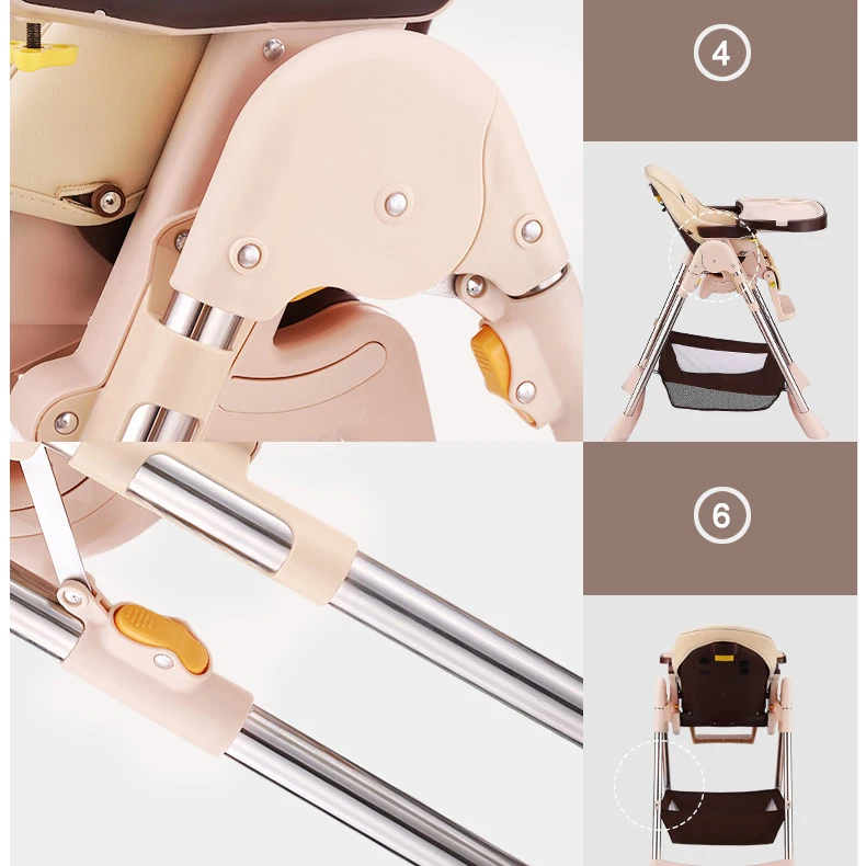 

2017 New Four Colors Baby Feeding Chair With Wheels Easy Clean Infant Baby High Chair 6-48 Months Adjustable Highchair poltrona