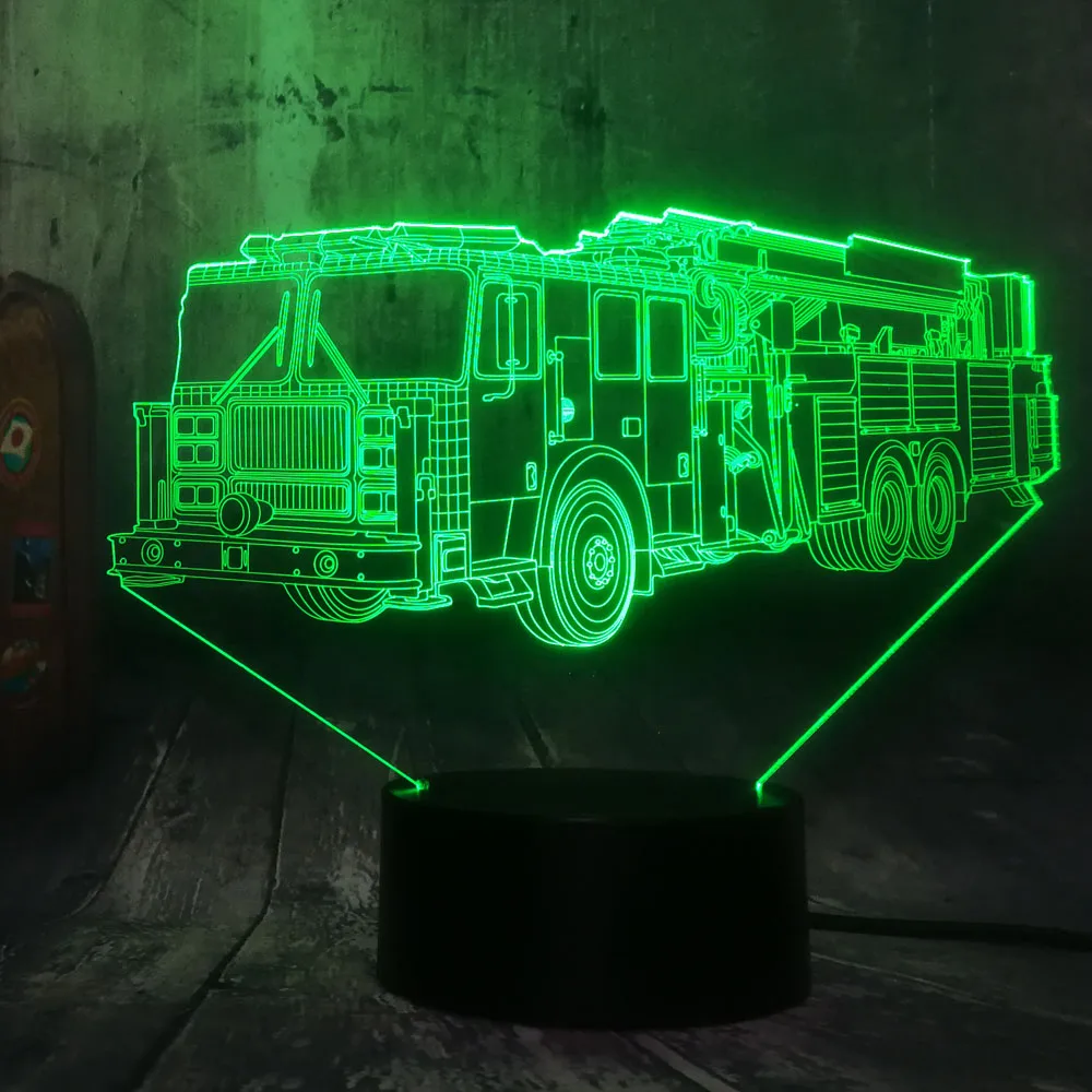 Крутой огненный двигатель автомобиля 3D светодиодный 7 цветный фонарик