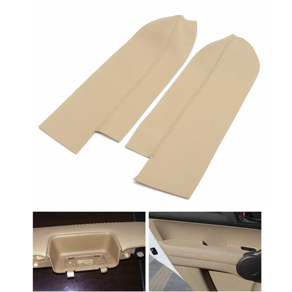 Pair Black/Beige Car Real Leather Front Door Panels Armrest Cover For Honda CRV 2007 2008 2009 2010 2011 2012 | Автомобили и