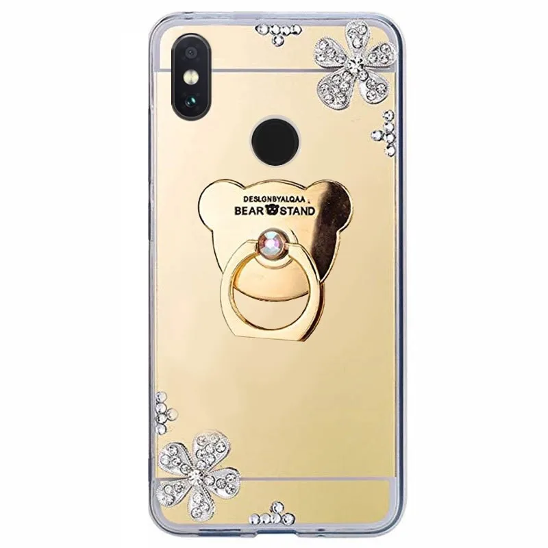 3D зеркальный чехол для Redmi Note 6 Pro с кольцом Xiaomi 8 MI 9 9t 10 pro A1 A2 Lite 5 7 5A S2 K30 K20 7A 8A |