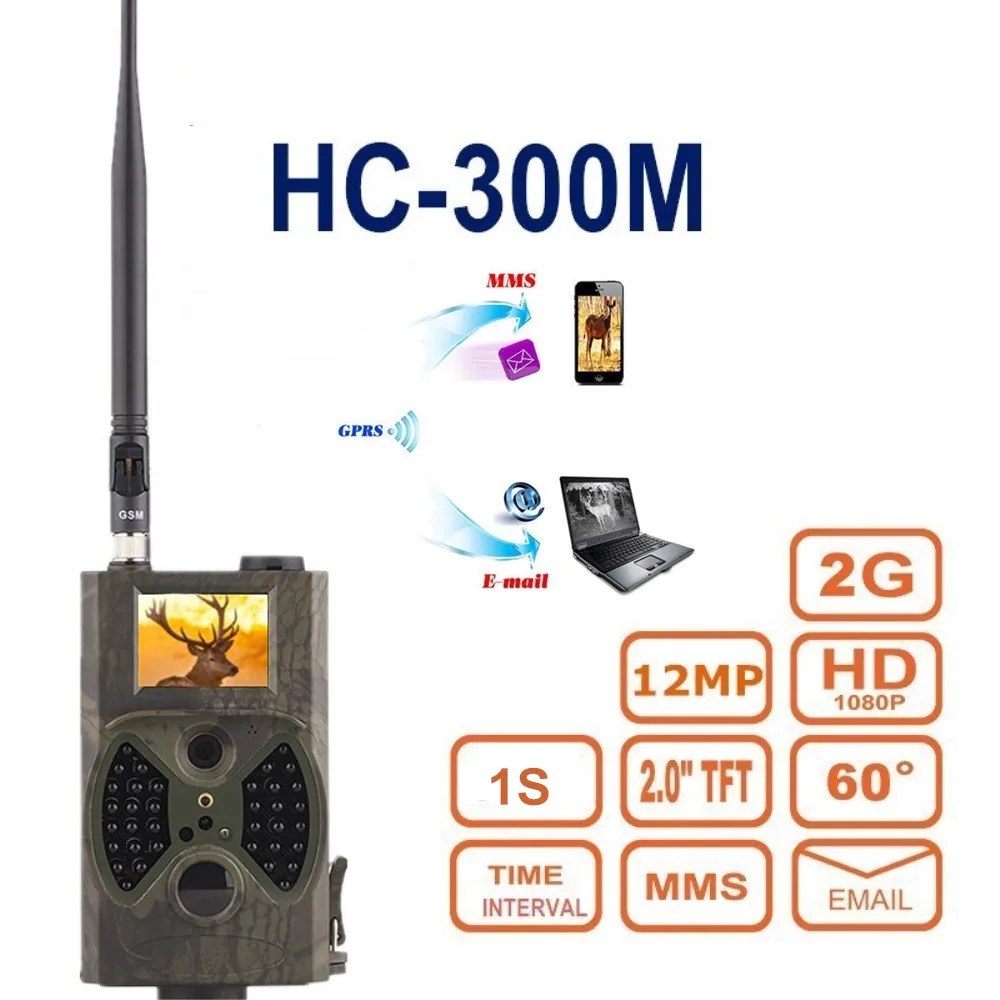 Фотоловушка 12 МП с функцией ночного видения камера для охоты MMS GPRS HC300M 32 ГБ|night vision