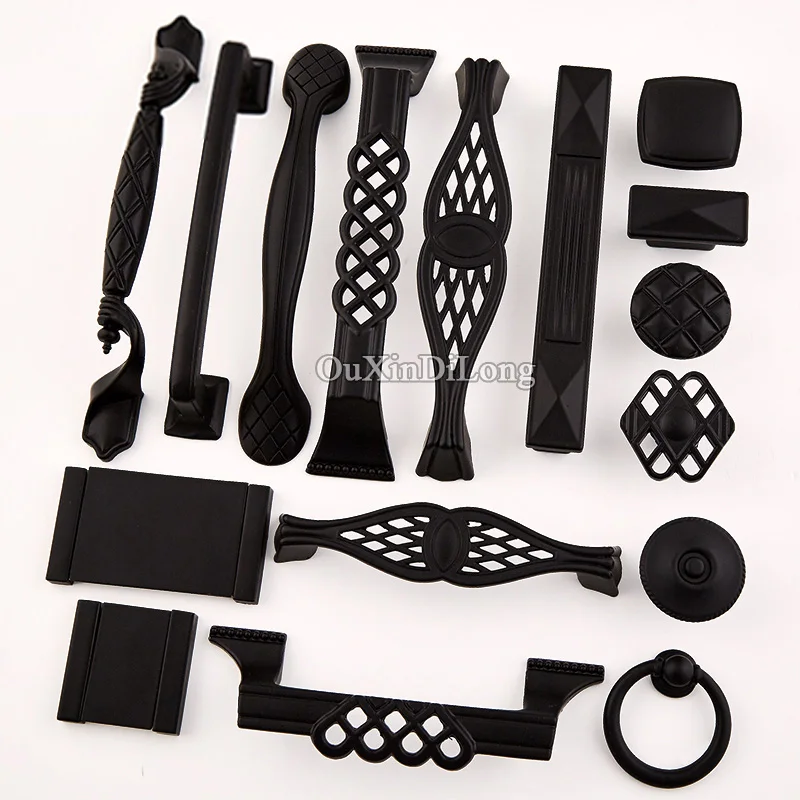 Дизайн 10 шт. европейская античная кухонная ручка для мебели классические черные