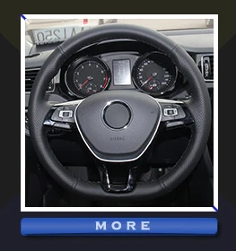 Черный, красный, синий натуральный кожаный чехол на руль для Volkswagen VW Golf 7 Mk7 Polo Jetta Passat B8 Tiguan Sharan