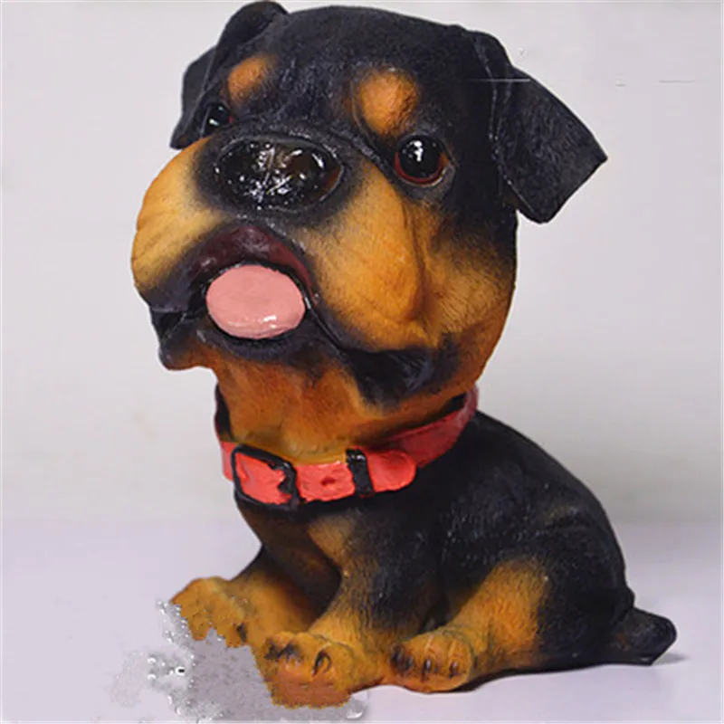 6 ''милый щенок Статуя Имитация большой головы Ротвейлер граница колли волк