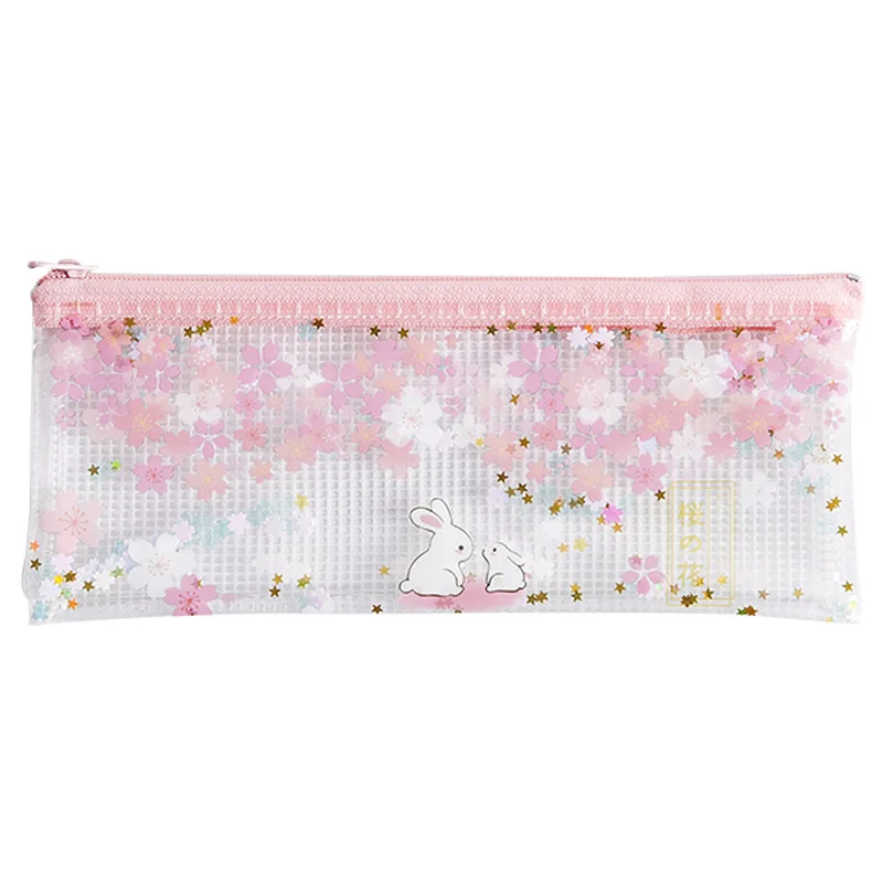 

Rabbits Under Cherry Trees Sequins Transparent A4 A5 B6 File Folder Document Filing Bag Stationery Bag